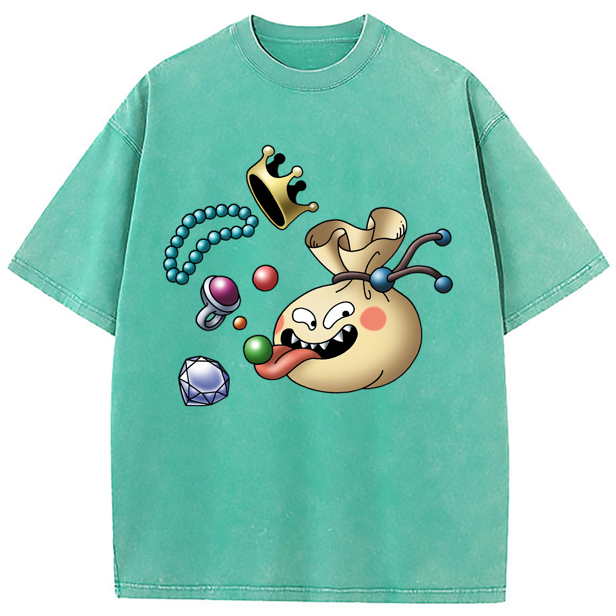 （画像用） ドラゴンクエスト Doragon Kuesuto Dragon Quest 綿100% ヴィンテージ風 半袖Tシャツ（フロントプリント）
